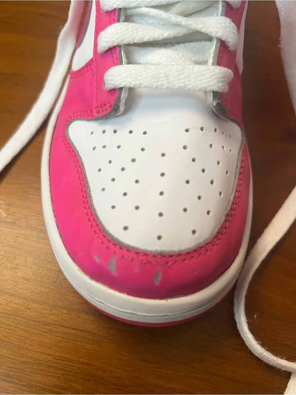 Nike White and Hot Pink Low-Top Sneakers